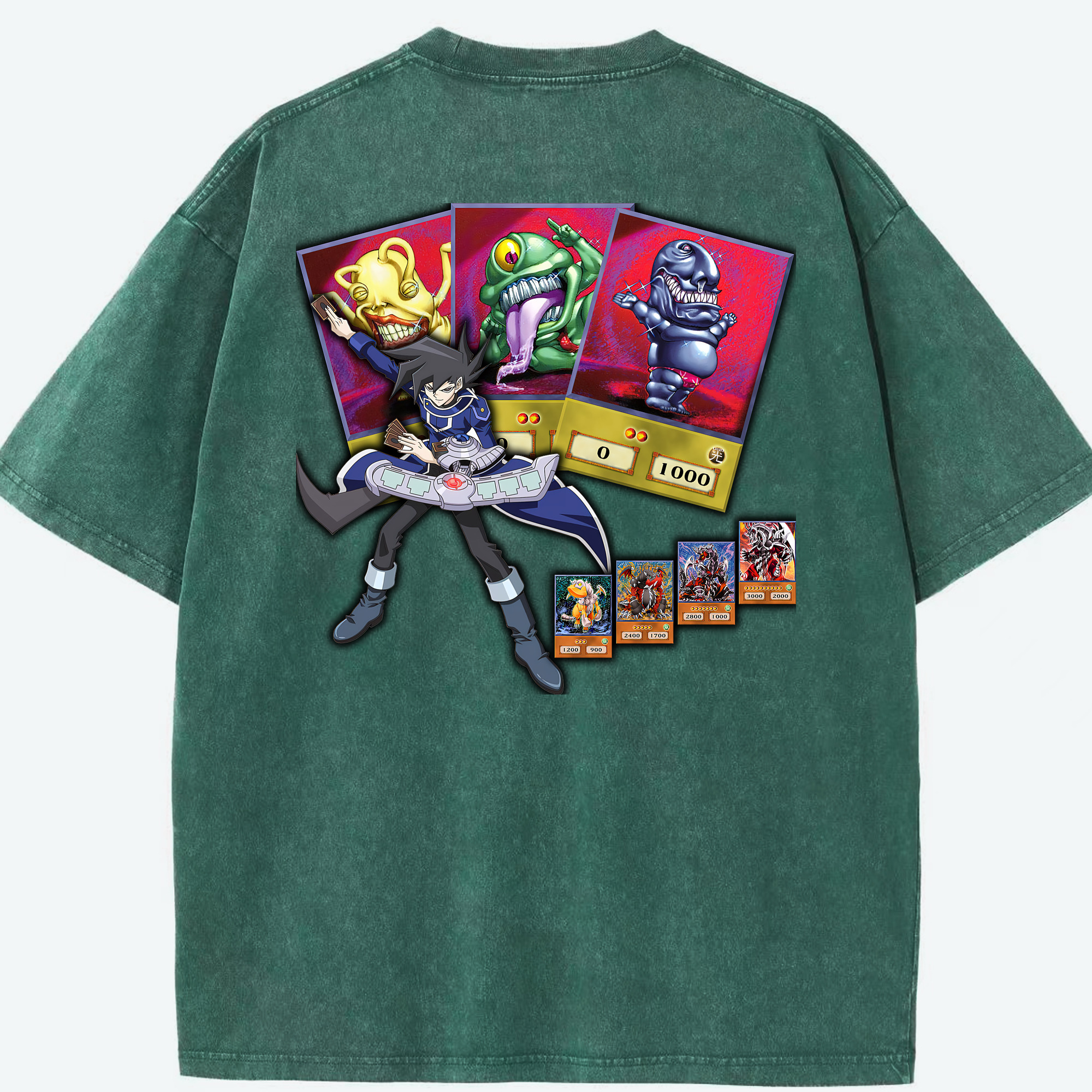 （画像用） 遊☆戯☆王 Yu-Gi-Oh! 綿100% ヴィンテージ風 半袖Tシャツ（背面プリント）